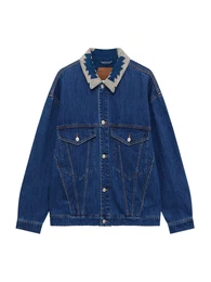 Jacke beige / blue denim