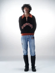 Luka Sabbat for ABOUT YOU Pullover 'Ivan' marineblau / hummer / weiß