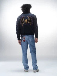 Luka Sabbat for ABOUT YOU Jacke 'Benno' nachtblau/dunkelgelb/orchidee/rot