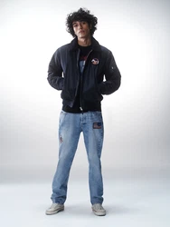 Luka Sabbat for ABOUT YOU Jacke 'Benno' nachtblau/dunkelgelb/orchidee/rot