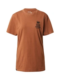 DEDICATED. T-Shirt 'Stockholm Good Coffee' cognac / schwarz