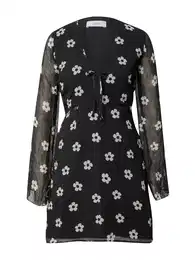 Šaty 'EARTH' černá / bílá