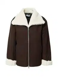 Přechodná bunda čokoládová / přírodní bílá