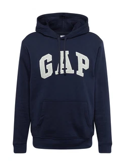 GAP Sweatshirt Hoodie Logo Fleece navy/graumeliert/weiß
