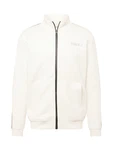 GUESS Sportsweatjacke 'MICKEY' beige/schwarz/silber/offwhite