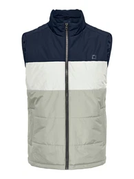 Weste 'MELVIN' beige / dunkelblau / hellgrau