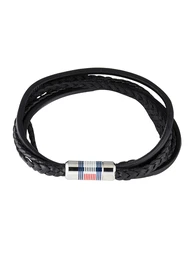 Armband navy / rot / schwarz / silber