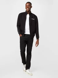 GUESS Sportsweatjacke 'MICKEY' schwarz / weiß