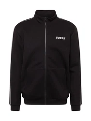 GUESS Sportsweatjacke 'MICKEY' schwarz / weiß
