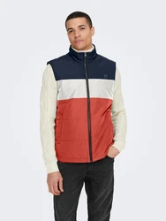 Only & Sons Weste MELVIN navy/rot/offwhite