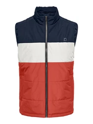Only & Sons Weste MELVIN navy/rot/offwhite
