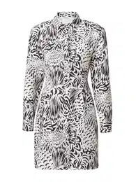 Košilové šaty 'Devo' černá / bílá