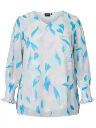 Bluza azur / svijetloplava / orhideja bijela / bijela