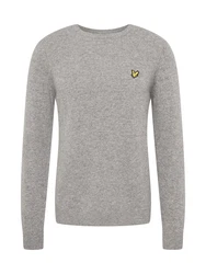 Lyle & Scott Strickpullover Herrenpullover mit Rundhalsausschnitt und Logo gelb/schlammfarben/schwarz