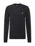 Lyle & Scott Strickpullover Herrenpullover mit Rundhalsausschnitt und Logo gelb/anthrazit
