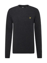 Lyle & Scott Strickpullover Herrenpullover mit Rundhalsausschnitt und Logo gelb/anthrazit