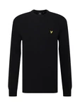 Lyle & Scott Strickpullover Herrenpullover mit Rundhalsausschnitt und Logo goldgelb/schwarzmeliert