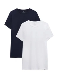 T-Shirt navy / wei