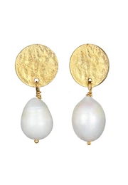 Náušnice zlatá / perlově bílá