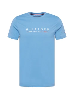 TOMMY HILFIGER T-Shirt 'New York' marineblau / hellblau / rot / weiß TOMMY HILFIGER T-Shirt 'New York' marineblau / hellblau / rot / weiß