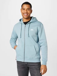 ALPHA INDUSTRIES Sweatjacke hellblau/weiß