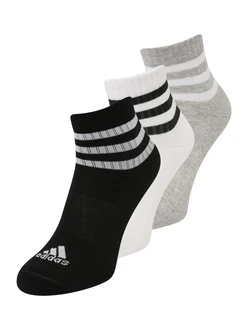 ADIDAS SPORTSWEAR Sportsocken '3-Stripes' graumeliert/schwarz/weiß ADIDAS SPORTSWEAR Sportsocken '3-Stripes' graumeliert/schwarz/weiß