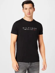 TOMMY HILFIGER T-Shirt 'New York' rot/schwarz/weiß