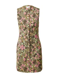 Šaty světle žlutá / světle zelená / růžová / černá