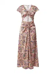 Šaty světle zelená / oranžová / růžová / černá