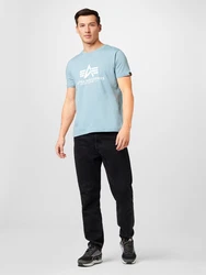 ALPHA INDUSTRIES T-Shirt hellblau/weiß