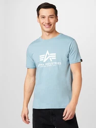 ALPHA INDUSTRIES T-Shirt hellblau/weiß