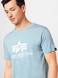 ALPHA INDUSTRIES T-Shirt hellblau/weiß