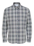 SELECTED HOMME Hemd Regadi nachtblau/hellbraun/weiß