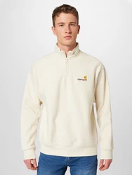 Carhartt WIP Sweatshirt Half Zip American Script Sweatjacke goldgelb/burgunder/naturwei