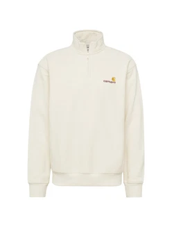 Carhartt WIP Sweatshirt Half Zip American Script Sweatjacke goldgelb/burgunder/naturwei