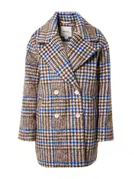 Přechodný kabát královská modrá / hnědá / offwhite