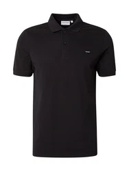 Calvin Klein Poloshirt STRETCH PIQUE SLIM BUTTON POLO schwarz/wei
