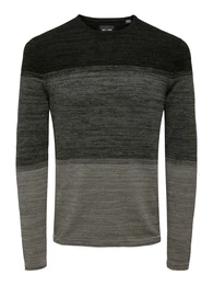 Pullover 'PANTER' grau / dunkelgrau / schwarz