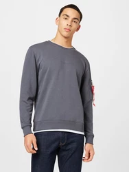 ALPHA INDUSTRIES Sweatshirt dunkelgrau/rot/weiß