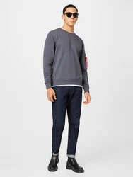 ALPHA INDUSTRIES Sweatshirt dunkelgrau/rot/weiß