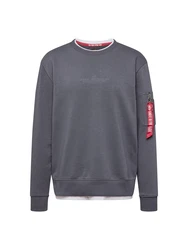 ALPHA INDUSTRIES Sweatshirt dunkelgrau/rot/weiß