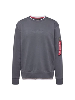 ALPHA INDUSTRIES Sweatshirt dunkelgrau/rot/weiß