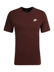 Nike Sportswear T-Shirt 'Club' schoko / weiß Nike Sportswear T-Shirt 'Club' schoko / weiß