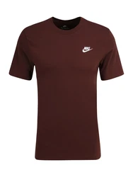 Nike Sportswear T-Shirt 'Club' schoko / weiß