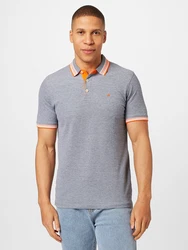 Jack & Jones Poloshirt JJEPAULOS POLO SS NOOS rauchblau/mandarine/wei