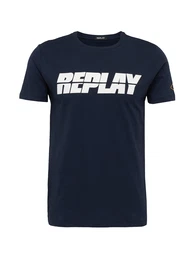 T-Shirt blau / orange / wei