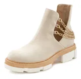 Béžové kožené kotníkové boty image