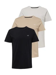 T-Shirt beige / greige / schwarz