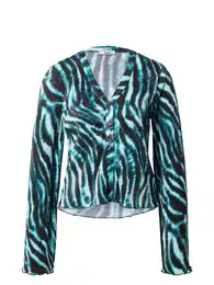 Bluza 'Pleata' mornarsko plava / petrol / bijela