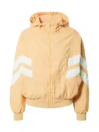 Urban Classics Přechodná bunda 'Crinkle Batwing' pastelově oranžová / bílá